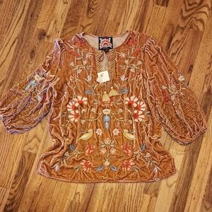 Johnny Was Velvet Relaxed Blouse